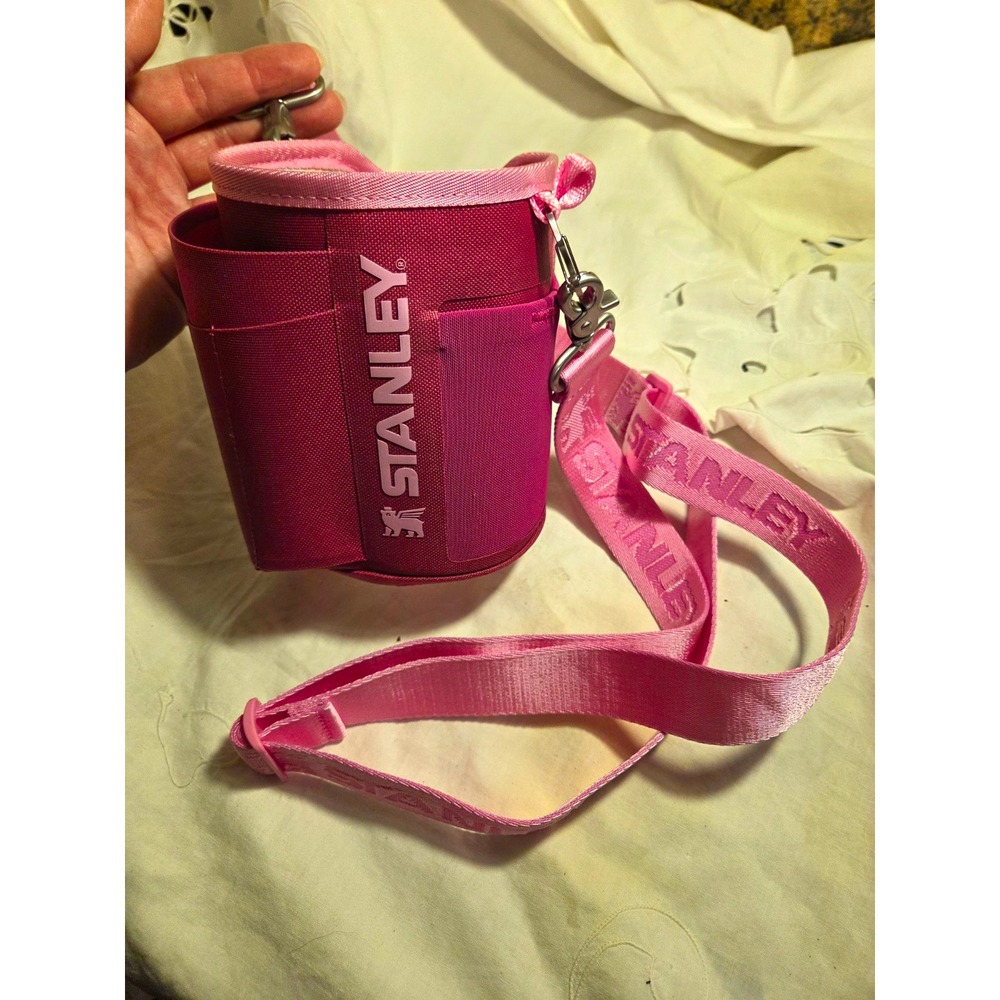 Stanley Quencher Bottle Sling Sleeve Pink 40 oz Nylon Adjustable Shoulder Strap
